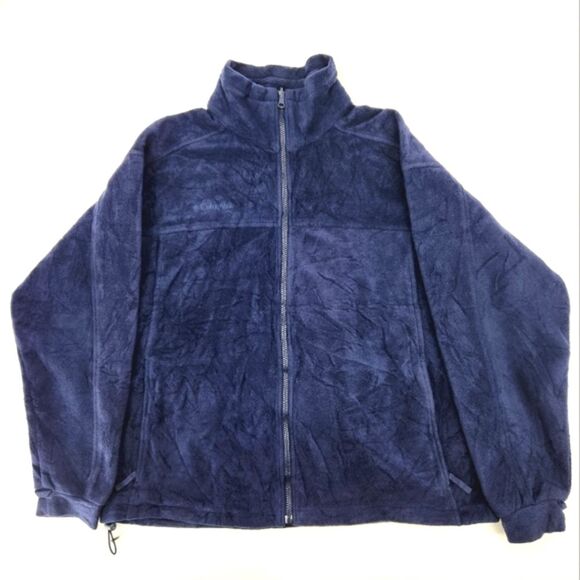 Columbia Core Interchange Full Zip Fleece Jacket Mens Size Large Dark Navy Blue - Picture 1 of 10